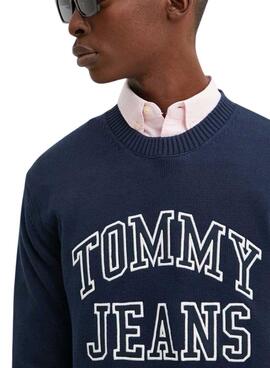 Jersey Tommy Jeans Logo Retro marino para hombre