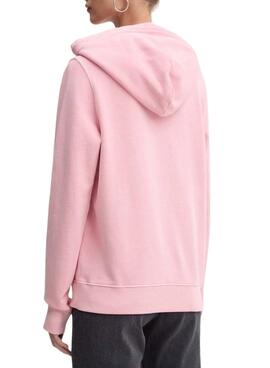 Sudadera Tommy Jeans Reg Flag rosa para mujer