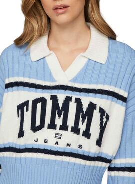 Jersey Tommy Jeans Rugby azul para mujer