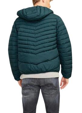 Chaqueta acolchada Jack and Jones Estate plegable verde para hombre