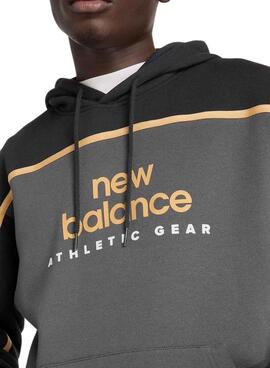 Sudadera New Balance Fleece Hoodie gris para hombre