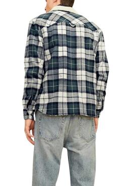 Sobrecamisa Jack and Jones Zac Teddy cuadros verde para hombre