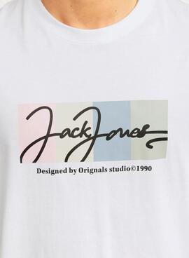 Camiseta Jack and Jones Portland blanco para hombre