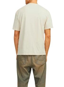 Camiseta Jack and Jones Portland beige para hombre