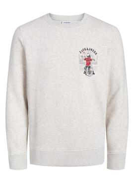 Sudadera Jack and Jones Skull beige para hombre