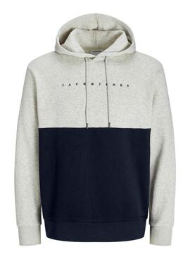 Sudadera Jack and Jones Blocked beige y marino para hombre