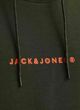 Sudadera Jack and Jones Tree capucha verde para hombre