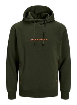 Sudadera Jack and Jones Tree capucha verde para hombre