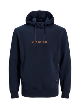 Sudadera Jack and Jones Tree capucha marino para hombre