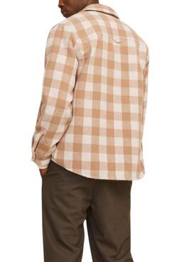 Sobrecamisa Jack and Jones Zac cuadros camel para hombre