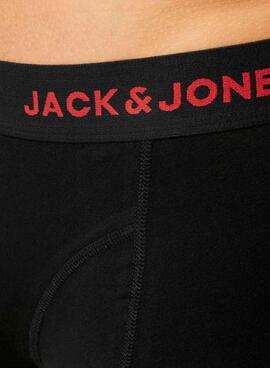 Pack 3 Calzoncillos Jack and Jones negro logo para hombre