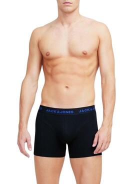 Pack 3 Calzoncillos Jack and Jones negro logo para hombre