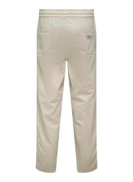 Pantalón Only and Sons Sinus loose beige para hombre