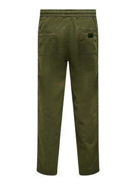 Pantalón Only and Sons Sinus loose verde para hombre