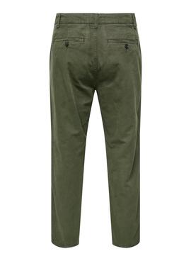 Pantalón chino Only and Sons verde para hombre