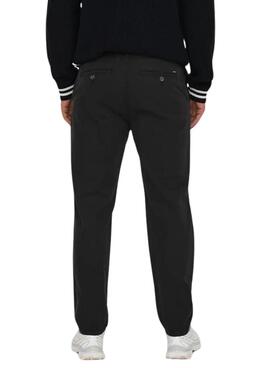 Pantalón chino Only and Sons negro para hombre