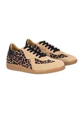 Zapatillas Popa Imperial estampado leopardo negro para mujer