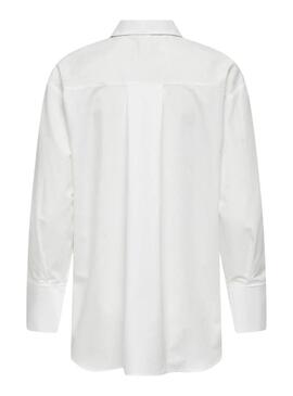 Camisa Only Moco blanco lazo negro para mujer