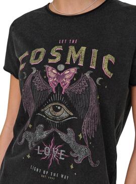 Camiseta Only Lucy Cosmic negro para mujer