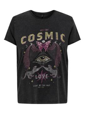 Camiseta Only Lucy Cosmic negro para mujer