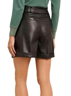 Short Naf Naf Ring polipiel negro para mujer