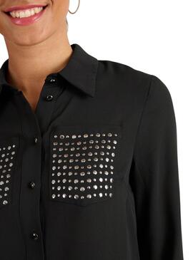 Camisa Naf Naf Rock negro para mujer