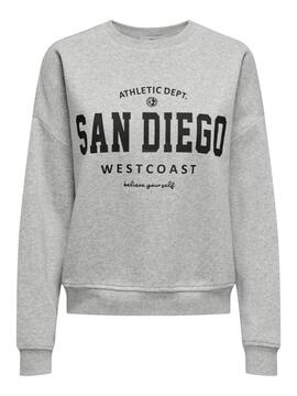 Sudadera Only gris San Diego para mujer