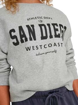 Sudadera Only gris San Diego para mujer