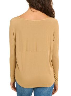 Camiseta Naf Naf Lossa camel para mujer