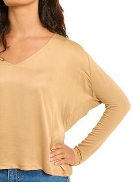 Camiseta Naf Naf Lossa camel para mujer