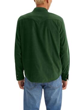 Camisa Levis Barstow Western verde de pana para hombre