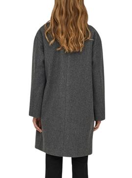 Abrigo Only Blake Oversize gris para mujer