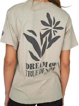 Camiseta Only Fleur beige para mujer