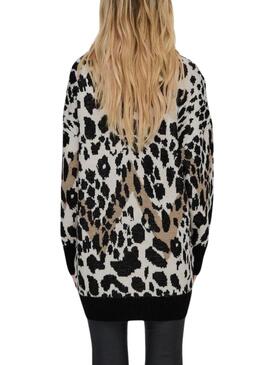 Jersey Only Helena leopardo negro para mujer