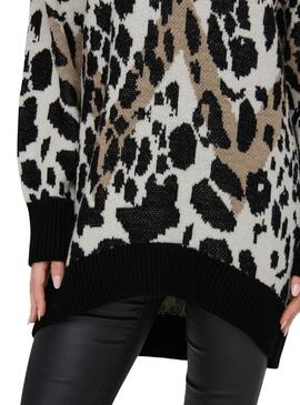 Jersey Only Helena leopardo negro para mujer