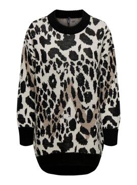 Jersey Only Helena leopardo negro para mujer