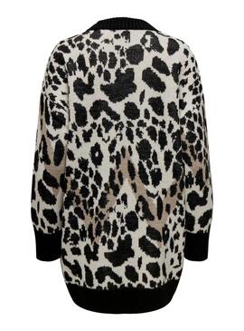 Jersey Only Helena leopardo negro para mujer