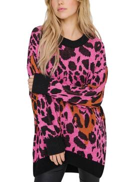 Jersey Only Helena leopardo rosa para mujer