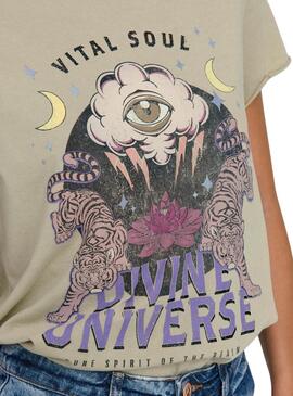 Camiseta Only Lucy Eye tostado para mujer