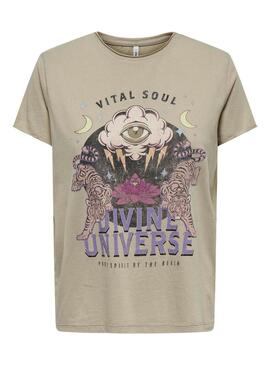 Camiseta Only Lucy Eye tostado para mujer