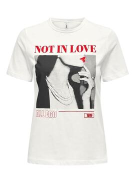 Camiseta Only Alba Love blanco para mujer