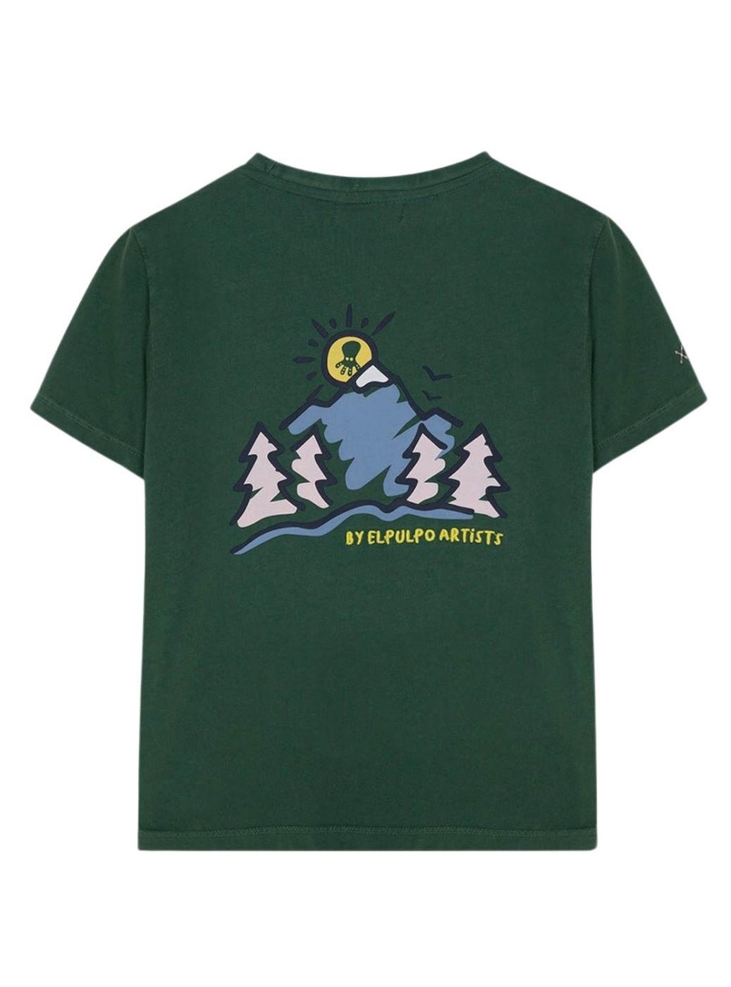 Camiseta El Pulpo montañas verde para hombre