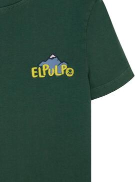 Camiseta El Pulpo montañas verde para hombre