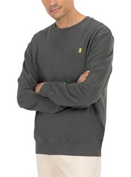 Sudadera El Pulpo gris bordado para hombre