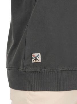 Sudadera El Pulpo gris bordado para hombre