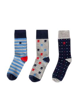 Pack de 3 calcetines El Pulpo multicolor para hombre