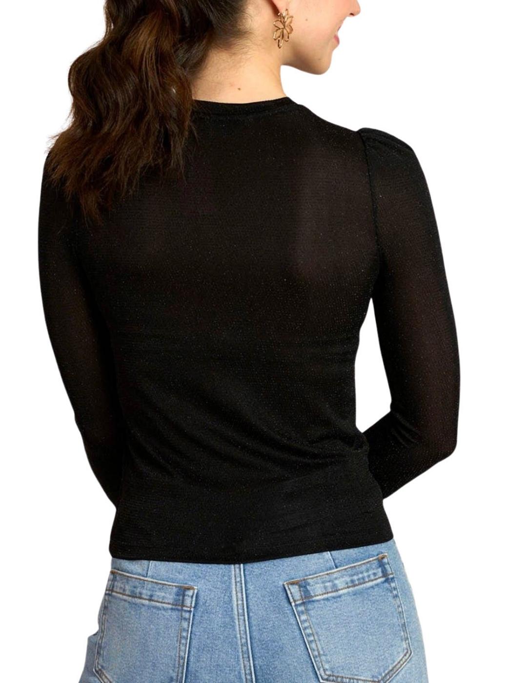 Camiseta Naf Naf lurex negro para mujer