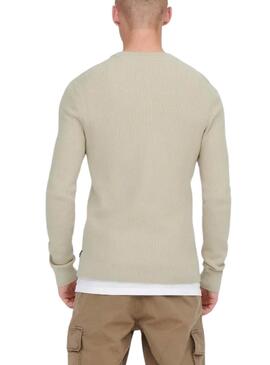 Jersey Only and Sons Phil beige para hombre