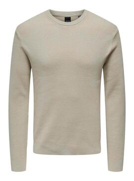 Jersey Only and Sons Phil beige para hombre