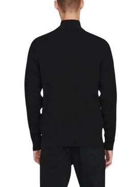 Jersey Only and Sons Phil cremallera negro para hombre